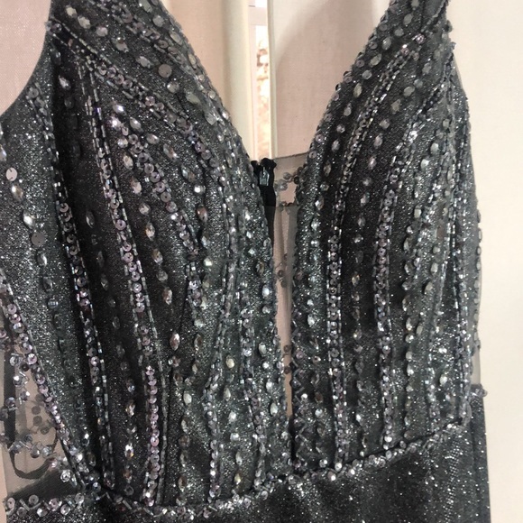 Platinum Label Charcoal Prom Dress Style 3820LG - Picture 5 of 7